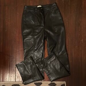 Aritzia Black Faux Leather Pants